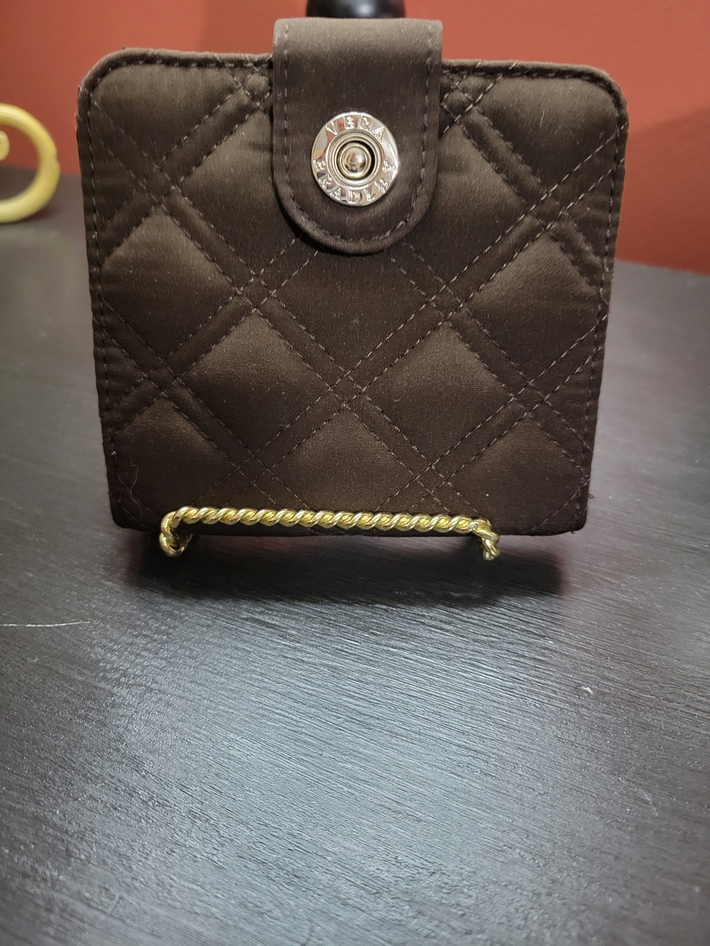 Vera Bradley Quilted Chocolate Brown Snap Wallet